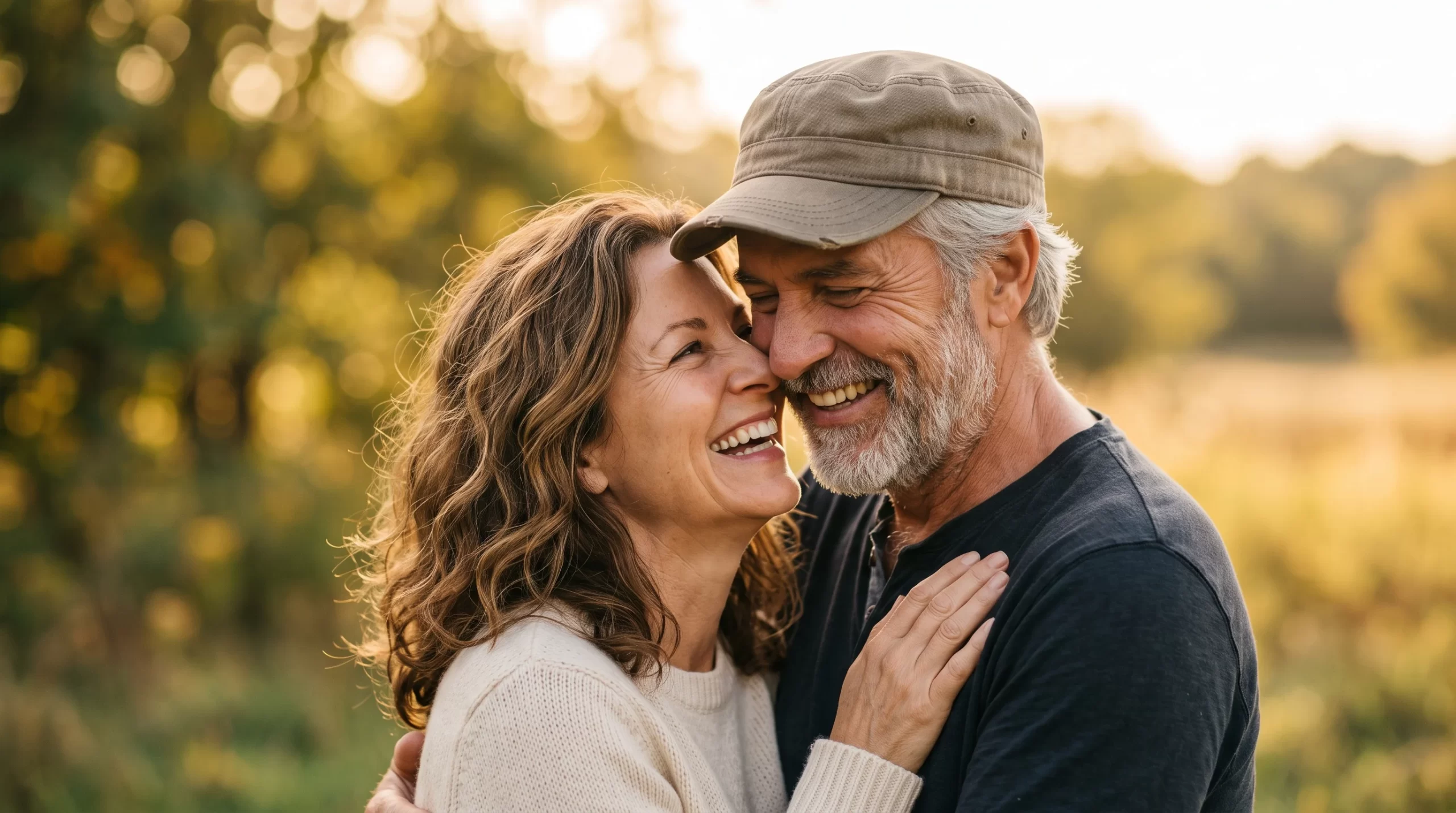 Mature couple enjoying coffee together